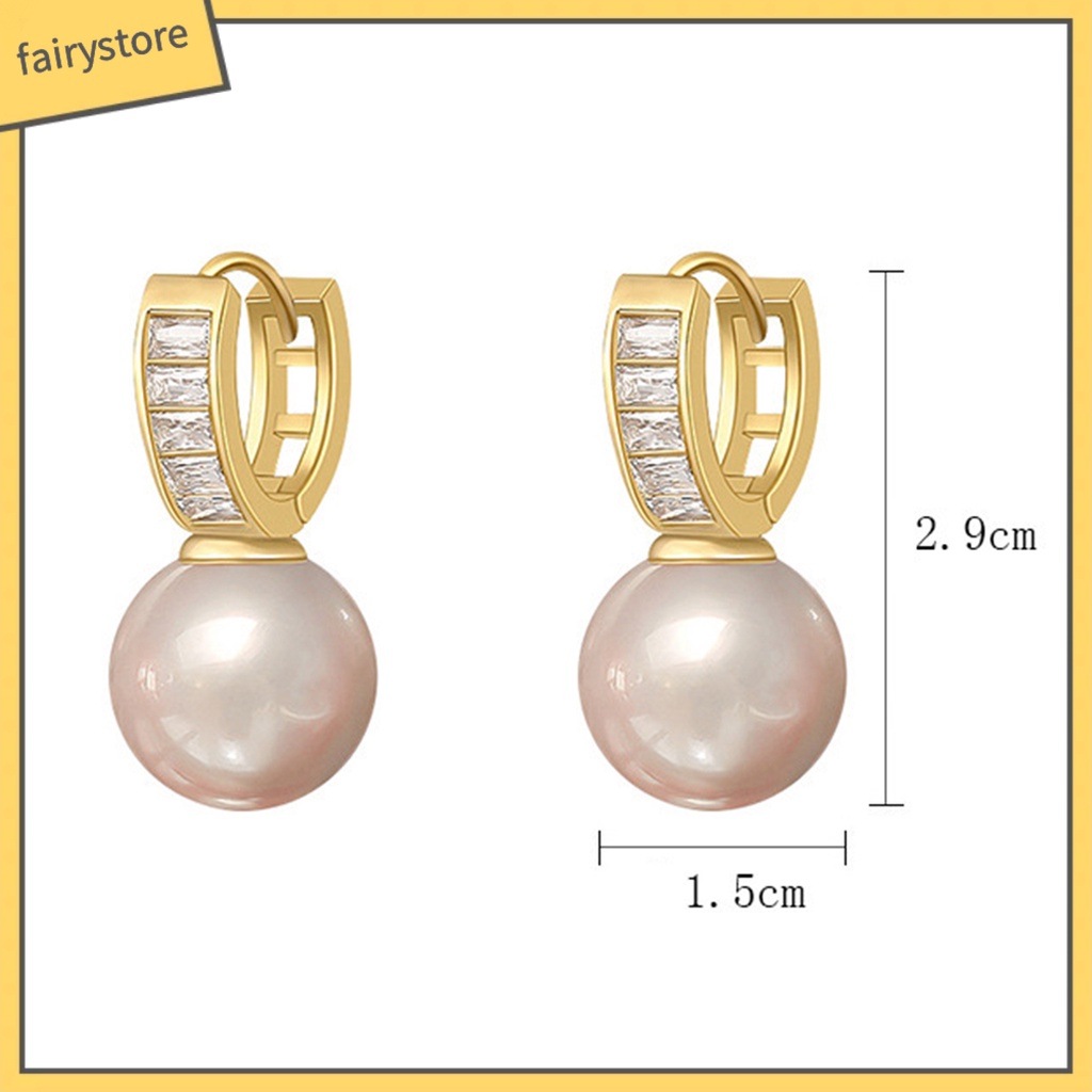 1 Đôi Bông Tai Dáng Dài Đính Ngọc Trai Nhân Tạo Hình Chữ U Phong Cách Pháp Thời Trang