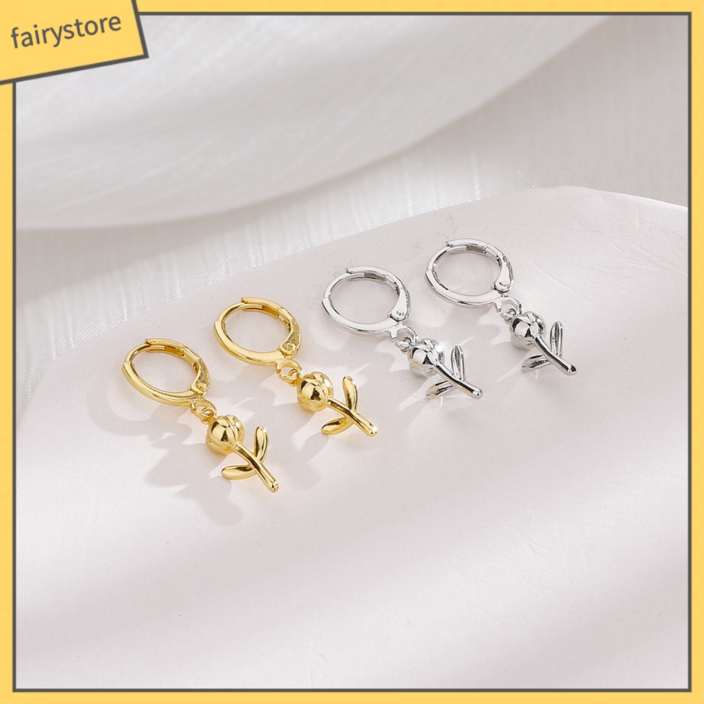 1 Khuyên Tai Vòng Hình Học Thả Mạ Điện Bóng Cao Trang Trí Sang Trọng Quyến Rũ Không Gây Dị Ứng