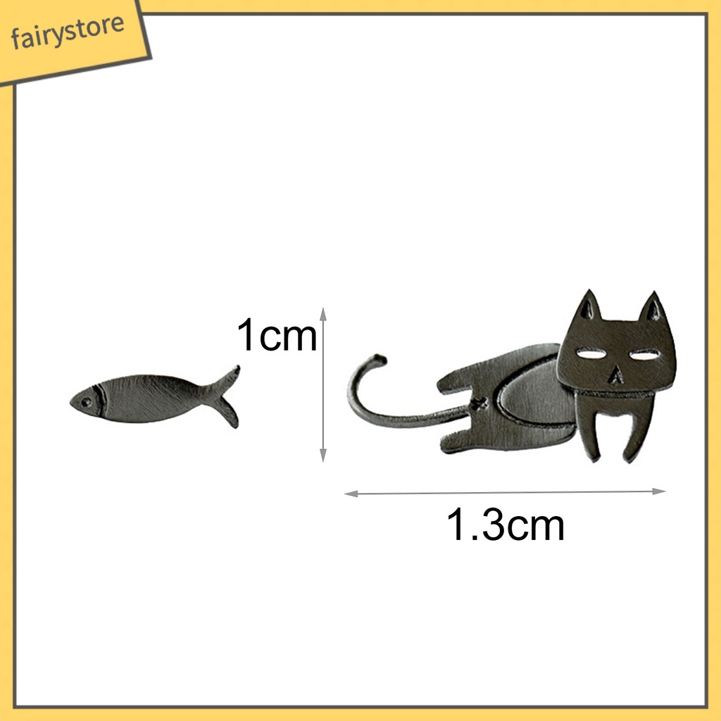 [FRO] 1 Đôi Bông Tai Đinh Tán Hình Cá Dễ Thương Trọng Lượng Nhẹ Phù Hợp Với Mọi Phong Cách