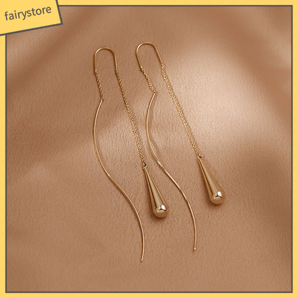 1 Đôi Bông Tai Hình Học Dáng Dài Phong Cách Hàn Quốc Thanh Lịch Dành Cho Nữ