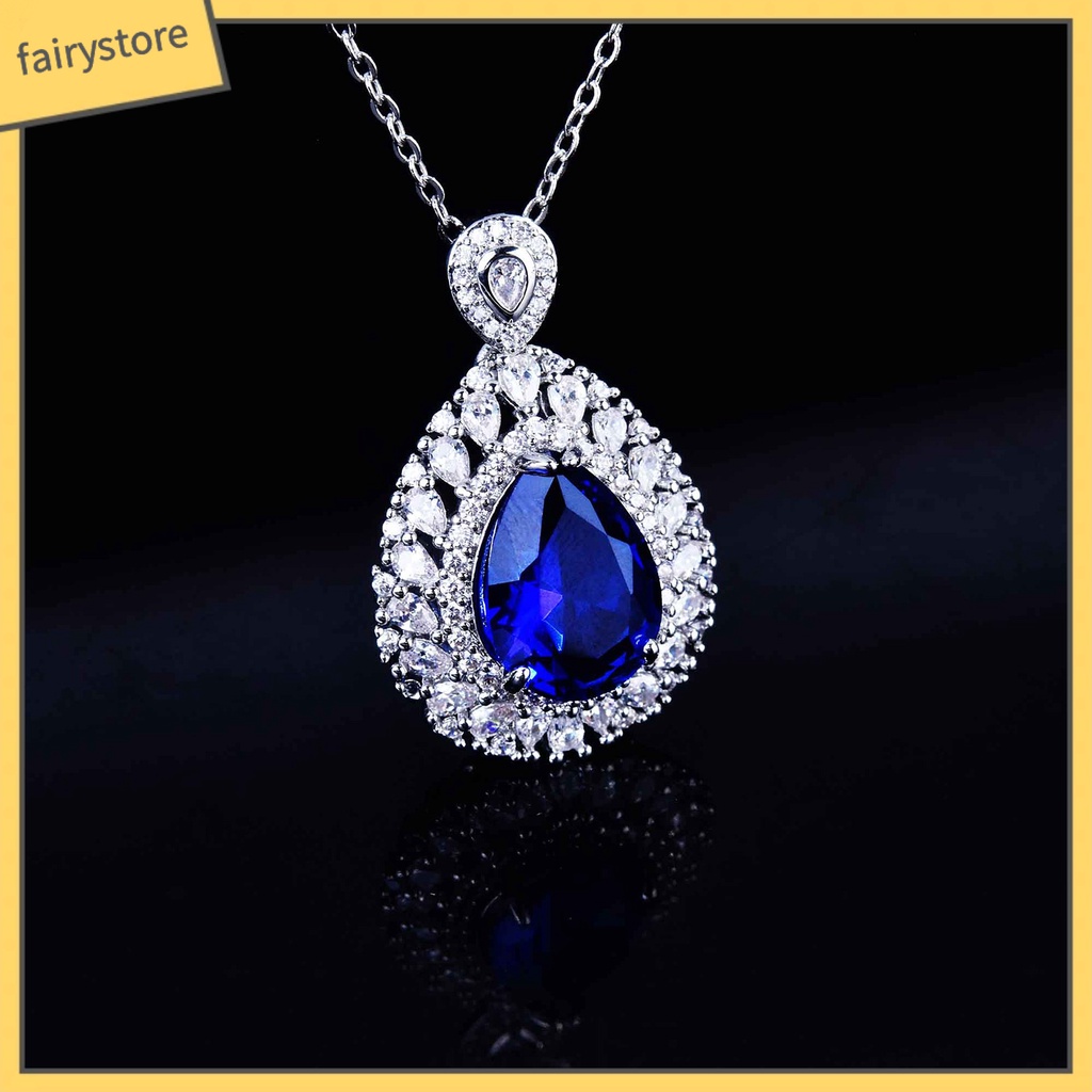 [FRO] Nhẫn Đính Đá Hình Giọt Nước Tinh Tế Cho Nữ