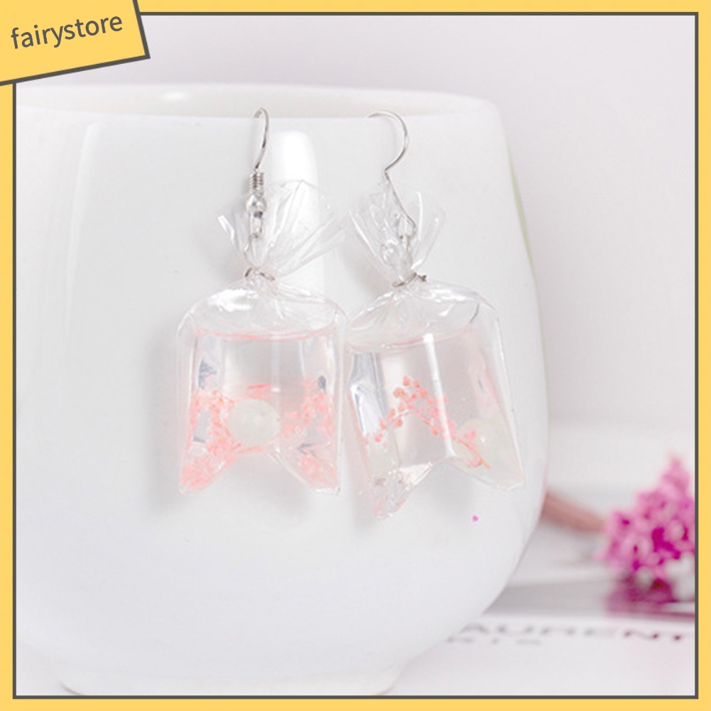 Bông Tai Nhựa Resin Trong Suốt Hình Sao Biển / Hoa Khô / Ngôi Sao Đáng Yêu Dành Cho Nữ