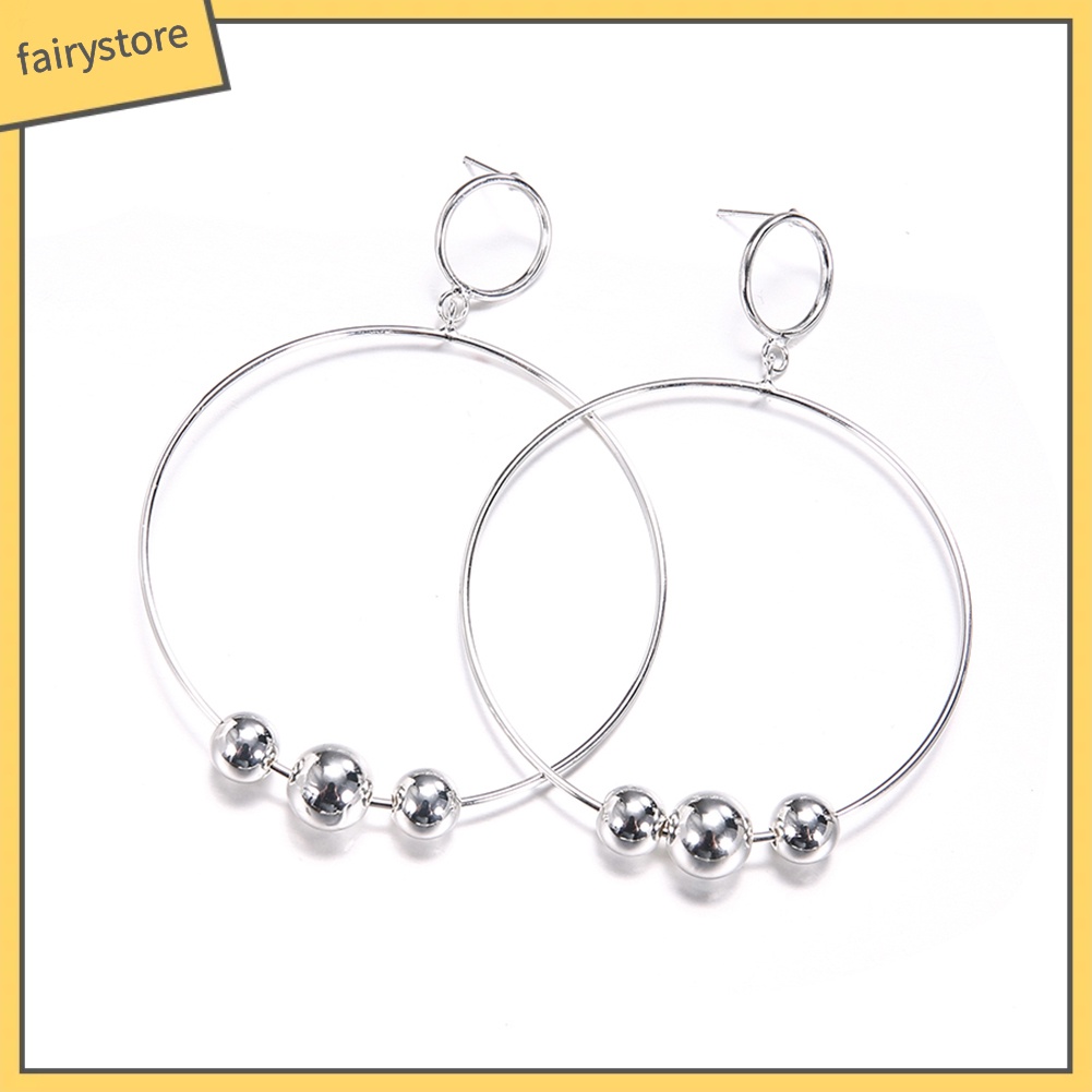 Khuyên Tai Dạng Vòng Tròn Lớn Đính Hạt Thời Trang Cho Nữ