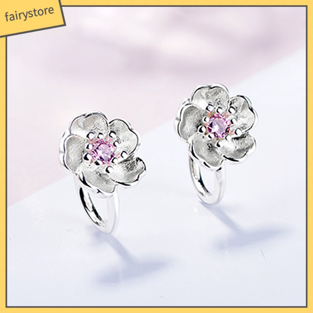 1 Đôi Bông Tai Hình Trái Cherry Đính Đá Phong Cách Hàn Quốc Thời Trang