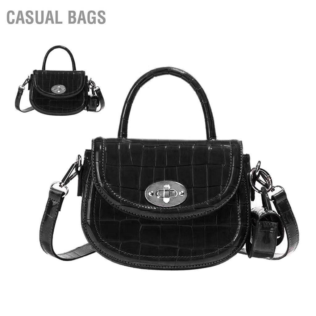 Có hàng sẵn Casual Bags Phụ Nữ Đeo Vai Túi Phù Hợp Mini Khóa Đóng Cửa Xách PU Nhỏ Thời Trang