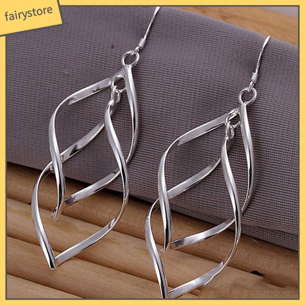 Bông Tai Mạ Bạc Hình Xoắn Ốc Thời Trang Dành Cho Nữ