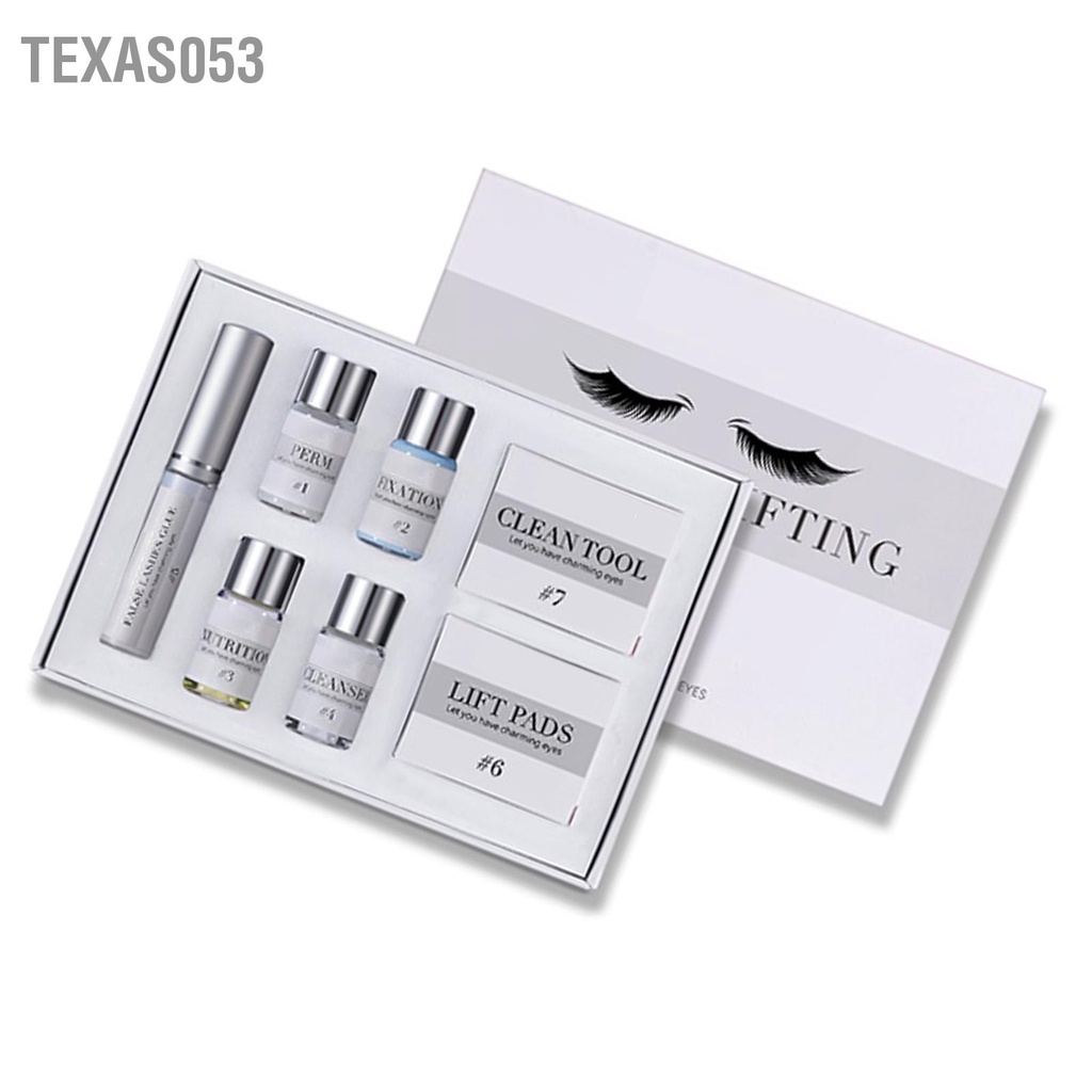 Texas053 Bộ uốn mi dụng cụ nâng vĩnh viễn với miếng silicon để làm đẹp