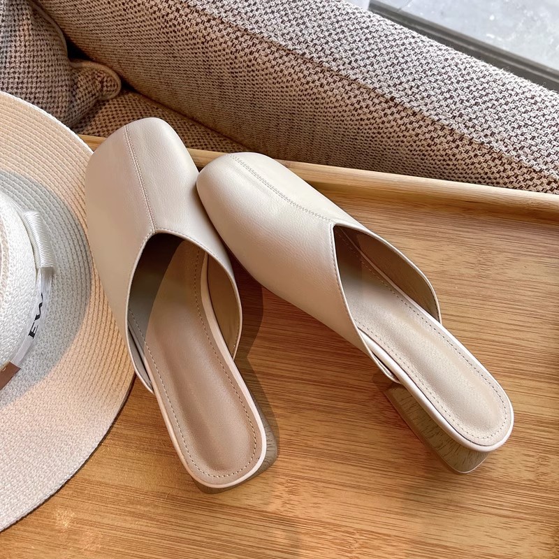 Duoya Giày Lười Đế Phẳng Bít Mũi Bằng Da Mềm Thời Trang Mùa Hè Cho Nữ [Hàng Có Sẵn] Miễn Phí Vận Chuyển