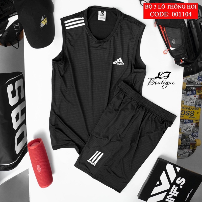 Bộ thể thao nam sát nách, bộ ba lỗ nam chất liệu vải thun thông hơi thoáng khí "có nhiều logo'