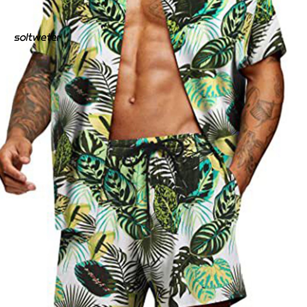 Bộ Đồ 2 Món Áo Sơ Mi Cổ Bẻ In Họa Tiết Hoa Nhiều Màu Sắc Cá Tính Cho Nam