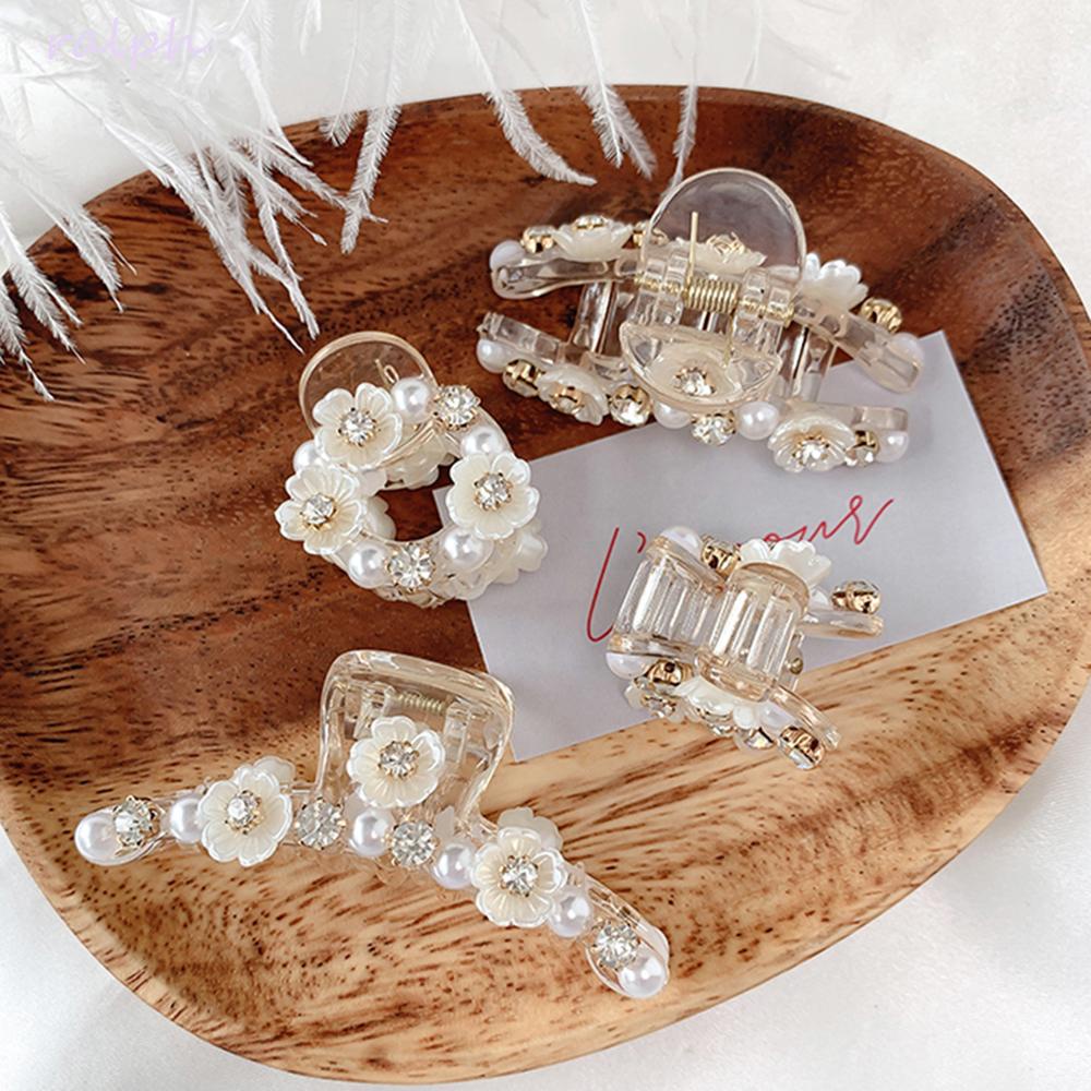 Kẹp Tóc Móng Vuốt Trong Suốt Đính Hoa Thời Trang Cho Nữ