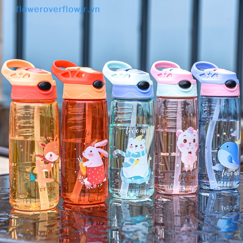 Bình Nước 500ml Không BPA An Toàn Cho Sức Khỏe Kèm Ống Hút Cho Bé