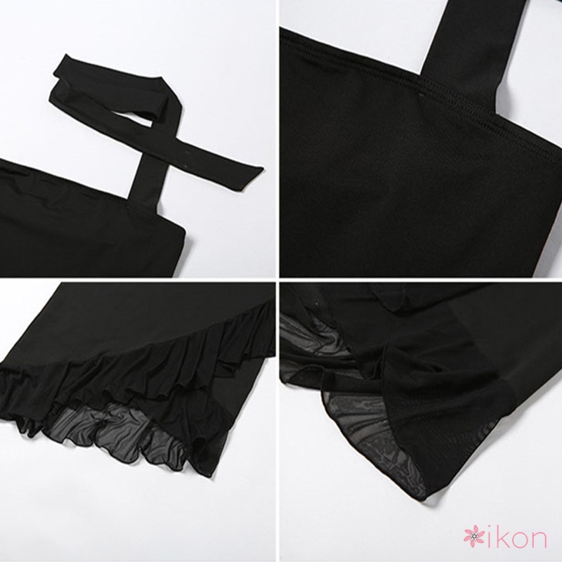 Đầm Dệt Kim Ôm Dáng Màu Trơn Cổ Yếm Hở Vai Thời Trang Cho Nữ