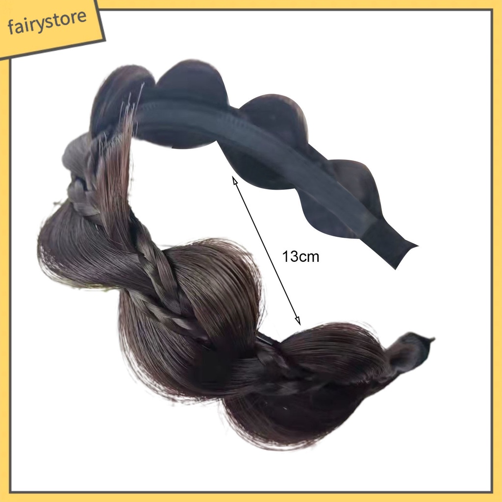 Băng Đô Tóc Giả Thắt Bím Chống Trượt Màu Sắc Tự Nhiên