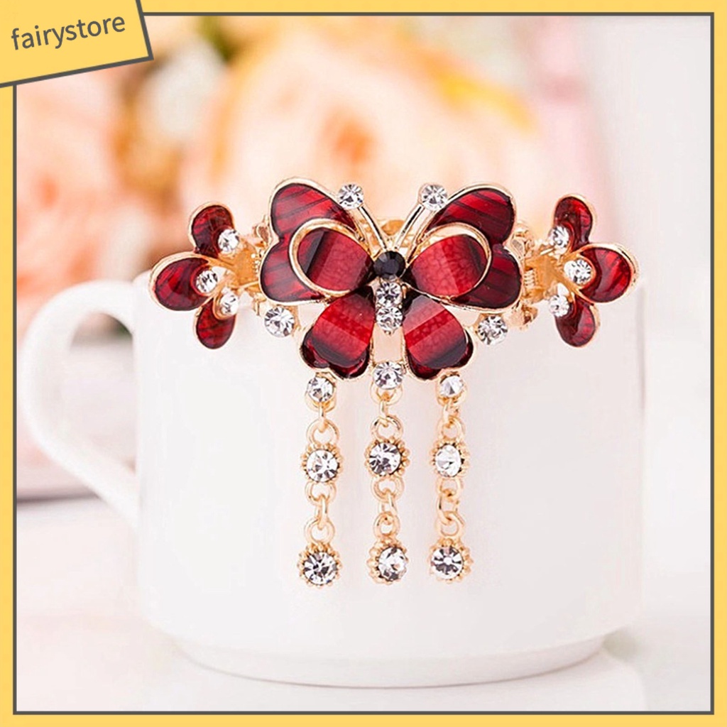 Kẹp Tóc Hình Hoa Đính Đá Lấp Lánh Phong Cách Vintage