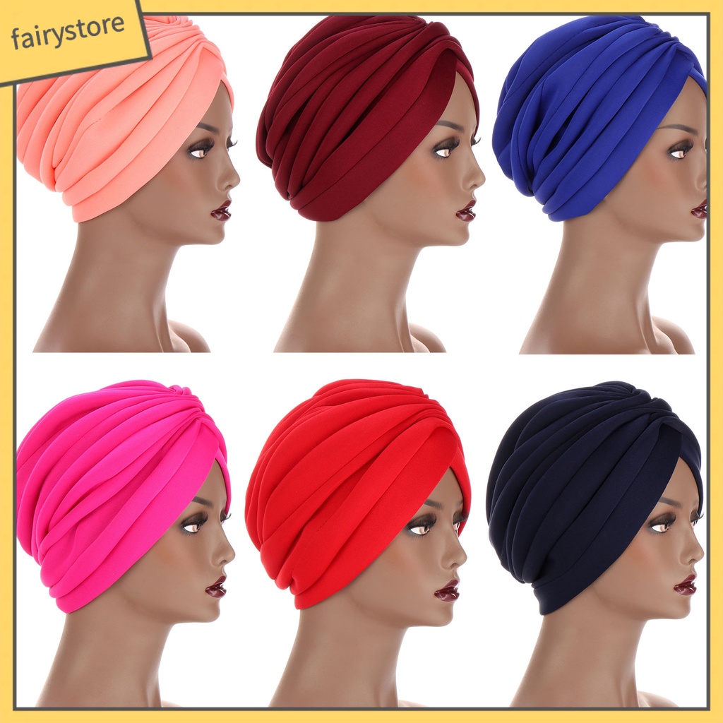 Mũ Turban Cotton Màu Trơn Dùng Hàng Ngày Cho Nữ