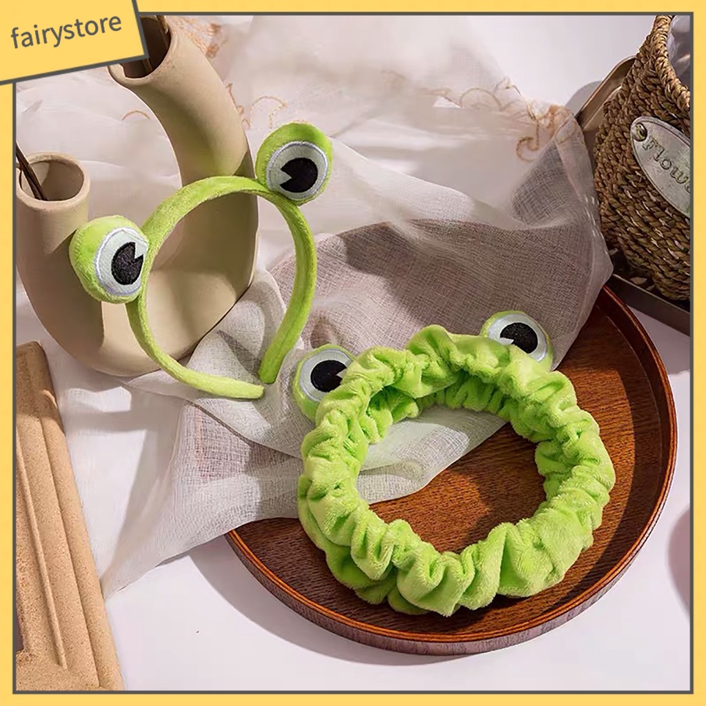 Băng Đô Cài Tóc Co Giãn Chống Trượt Hình Ếch Cho Nữ