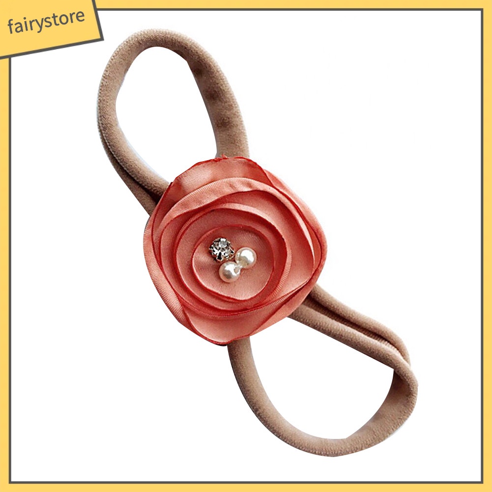 Set 3 Băng Đô Đính Hoa / Ngọc Trai Giả Dễ Thương Cho Bé Gái