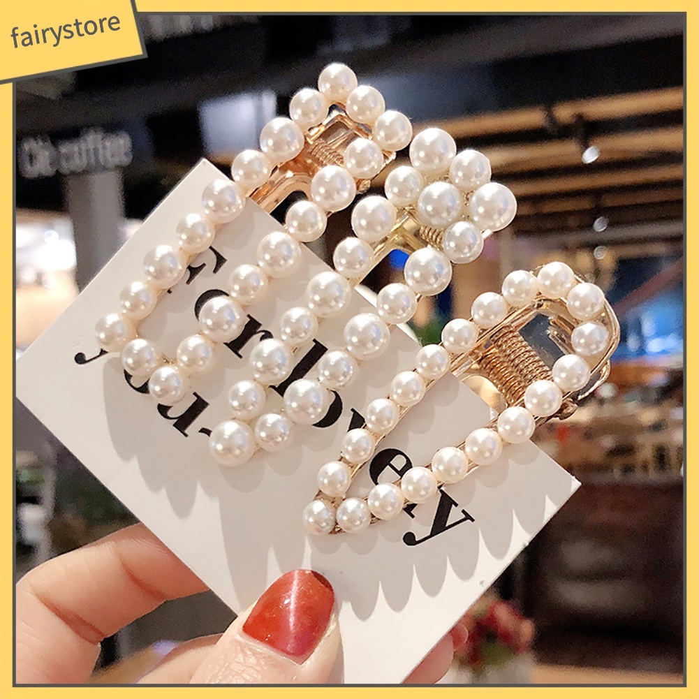 Kẹp Tóc Đính Ngọc Trai Giả Toàn Diện Thanh Lịch Cho Nữ