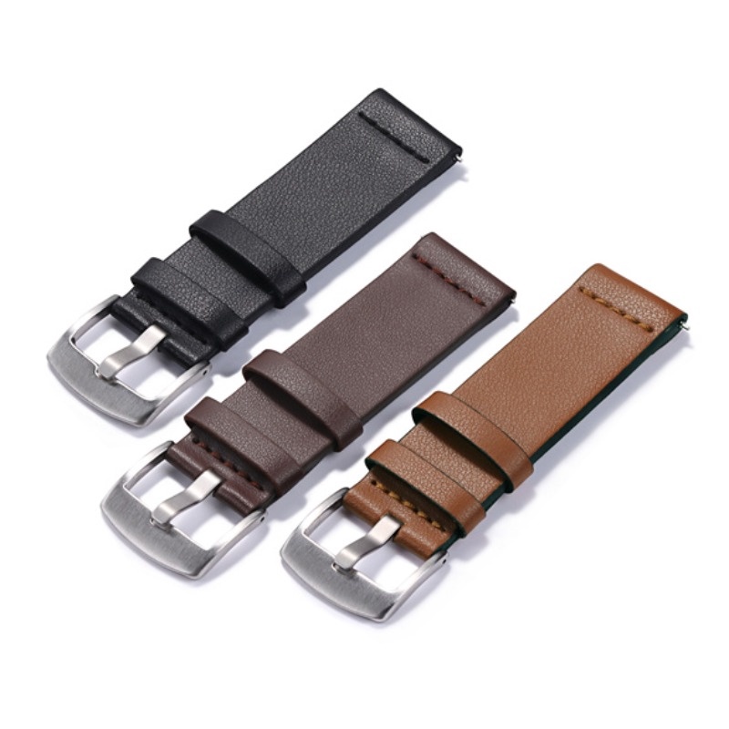 Dây Đeo Bằng Da Thật 18mm 20mm 22mm 24mm Cho Đồng Hồ Thông Minh Samsung Galaxy Iwatch 3 4 Classic 42mm 46mm