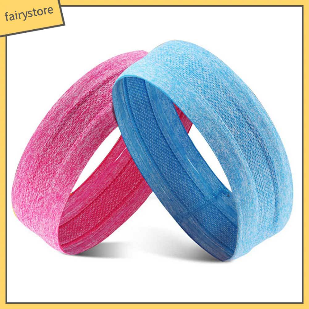 Băng Đô Unisex Co Giãn Chống Trượt Chống Mồ Hôi Màu Trơn Dùng Khi Tập Yoga Chạy Bộ