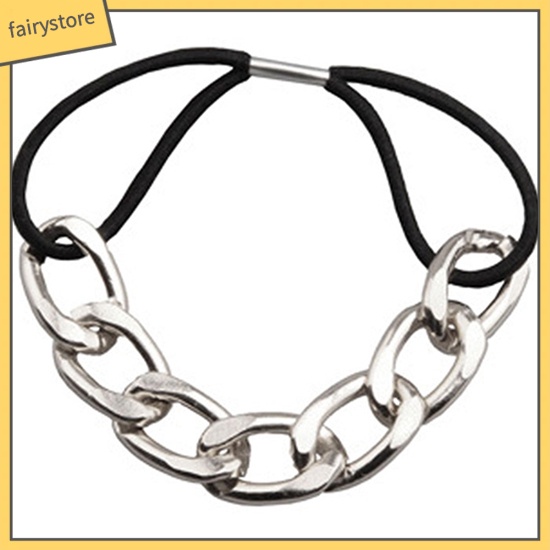 Dây Cột Tóc Chuỗi Xích Kim Loại Co Giãn Phong Cách Hàn Quốc Cho Nữ