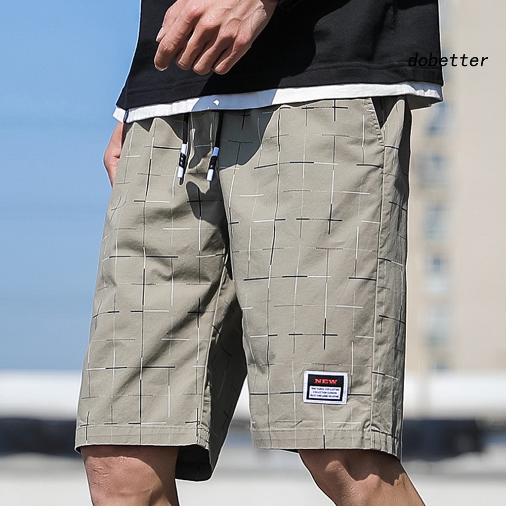 [DO] Quần Short Túi Hộp Dáng Rộng Dây Rút Sọc Caro Chống Co Giãn Mặc Hàng Ngày Nhanh Khô Đi Biển Chạy Bộ
