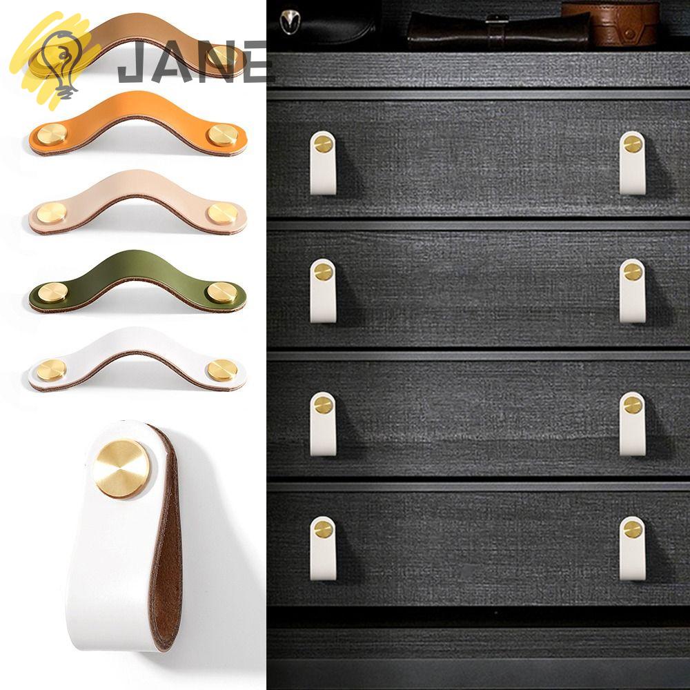 Set 2 Tay Nắm Cửa / Ngăn Kéo Tủ Chất Liệu Da