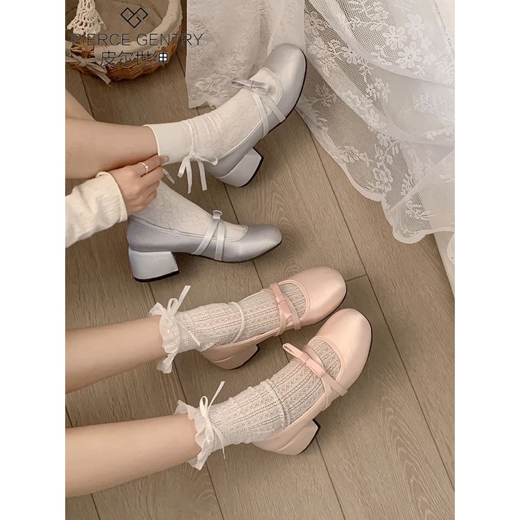 Giày búp bê nữ Giày Búp Bê Mary Jane Gót Tròn Miệng Nông Thời Trang Mùa Hè 2023 Phong Cách Pháp Mới Cho Nữ