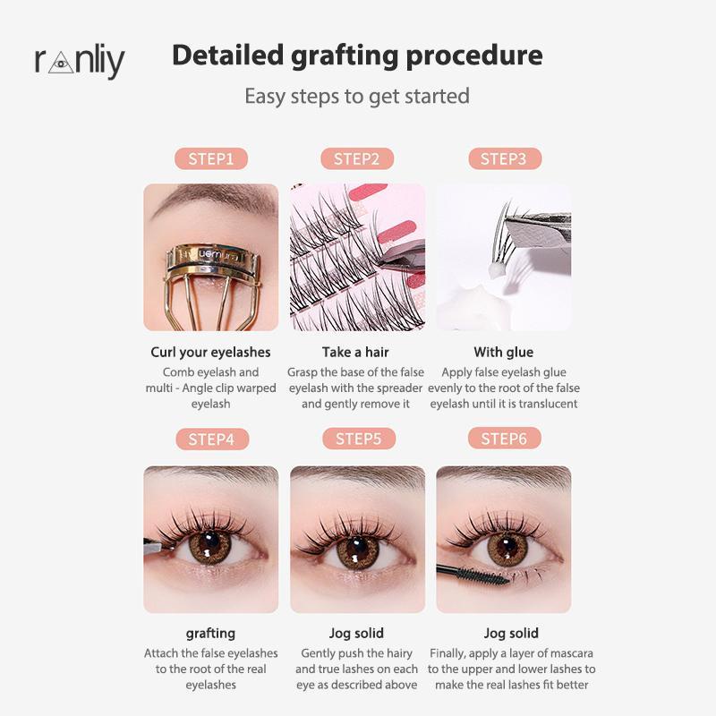 Ranliy💗 Lông Mi Giả Cong Dày Tự Nhiên Có Thể Tái Sử Dụng