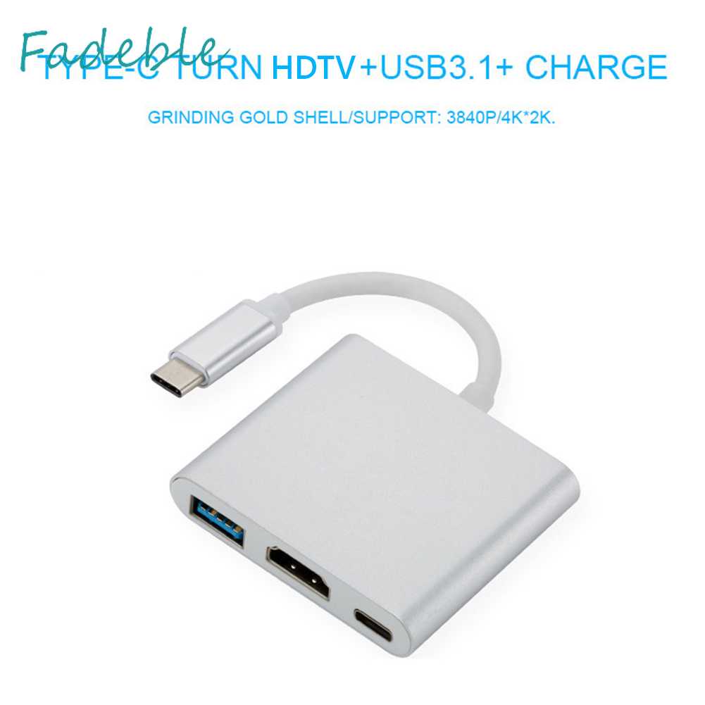 Bộ Chia USB 3.1 10Gbps HDMI TYPE-C 3 Trong 1 Cho Laptop