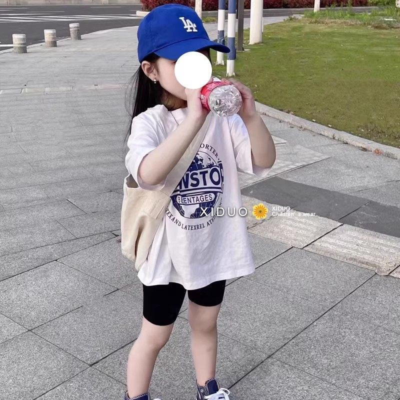 Áo Thun Cotton Tay Ngắn Cổ Tròn In Họa Tiết Hoạt Hình Đơn Giản Dành Cho Nữ