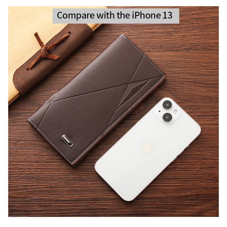 Ví Da Mềm Mỏng Dáng Dài Nhiều Ngăn Đựng Thẻ Thời Trang Cho Nam