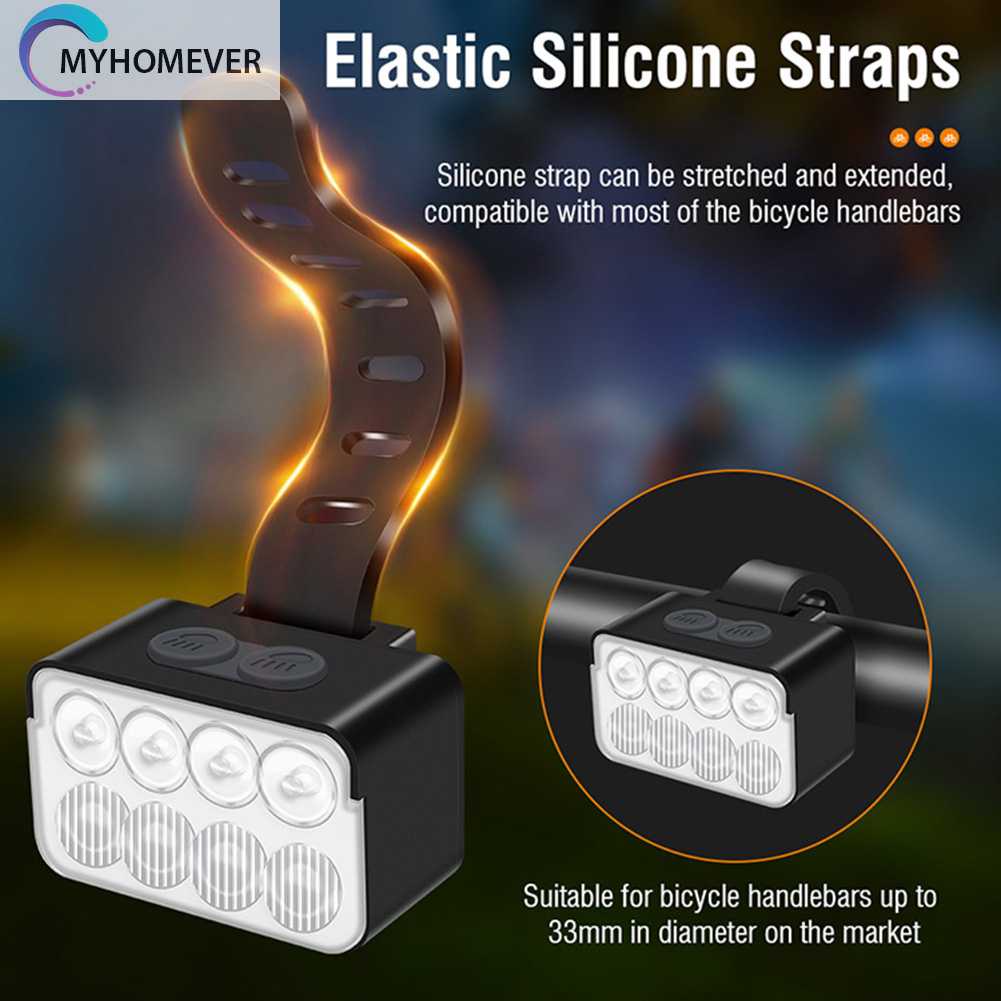 Đèn Pha 900LM LED TYPE-C 1000mAh IPX6 Chống Nước Có Thể Sạc Lại Cho Xe Đạp