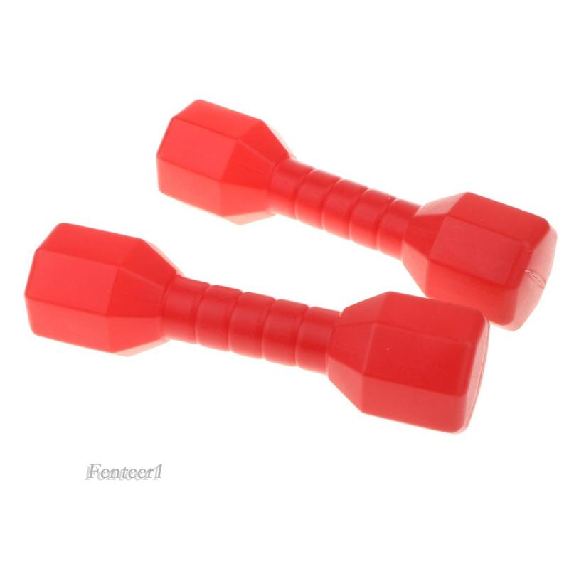 1 Cặp Tạ Tay Đồ Chơi Trọng Lượng Nhẹ Màu Đỏ Dành Cho Trẻ Em (Fenteer1]