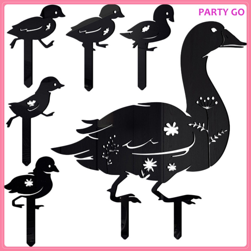 Phụ Kiện Trang Trí Vườn Hình Vịt Bằng Acrylic Màu Đen