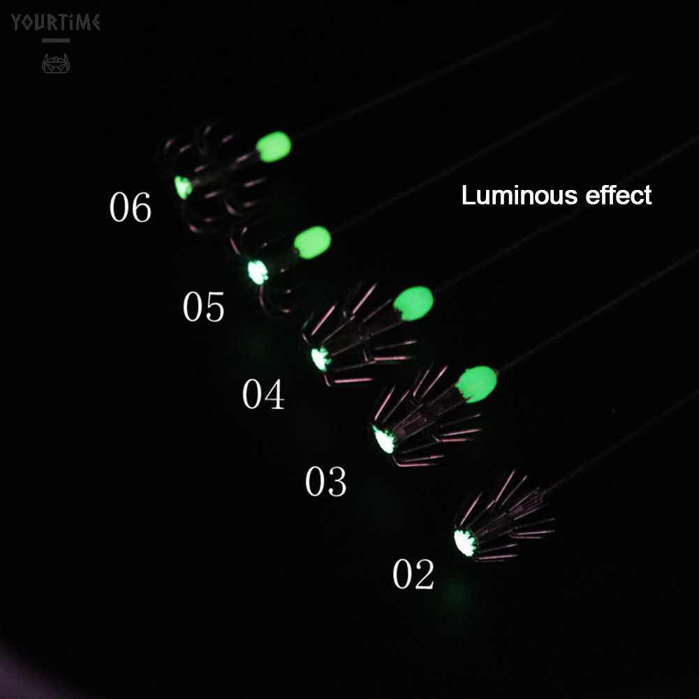 Bộ 10 Chiếc Móc Câu Hình Con Mực Phát Sáng Trong Bóng Tối
