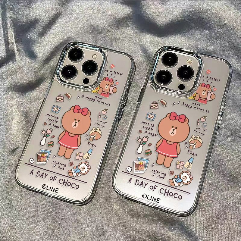 ✅Ốp Điện Thoại Mềm Chống Sốc In Hình Gấu Nâu Cho Iphone 11 12 14pro 78 13max XWRX