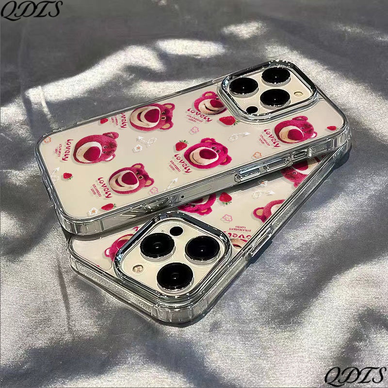 ✅Ốp Điện Thoại Mềm Chống Sốc In Hình Gấu Và Dâu Tây Đơn Giản Cho Apple plus 137xs8iPhone1211 14pro / max NCP4