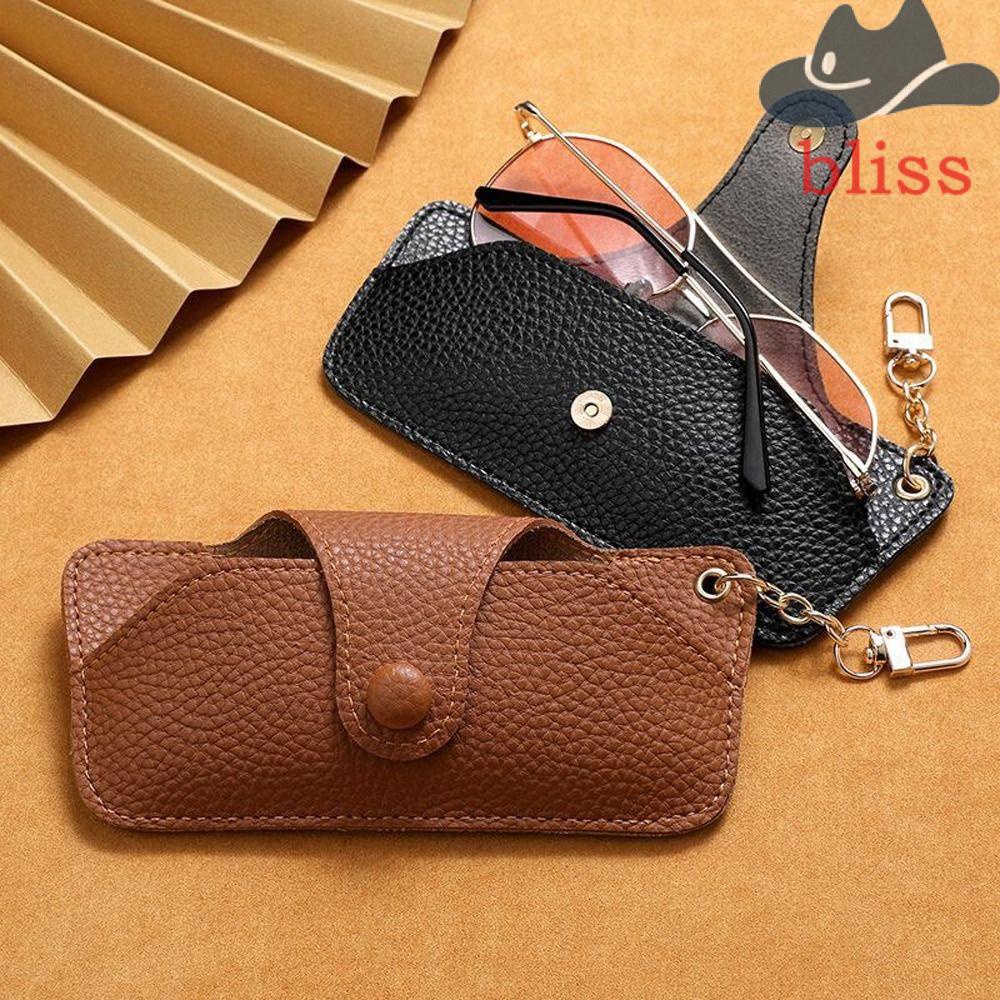 Hộp Đựng Mắt Kính Bằng Da PU Chống Thấm Nước Có Móc Khóa Tiện Dụng Cho Nam Và Nữ