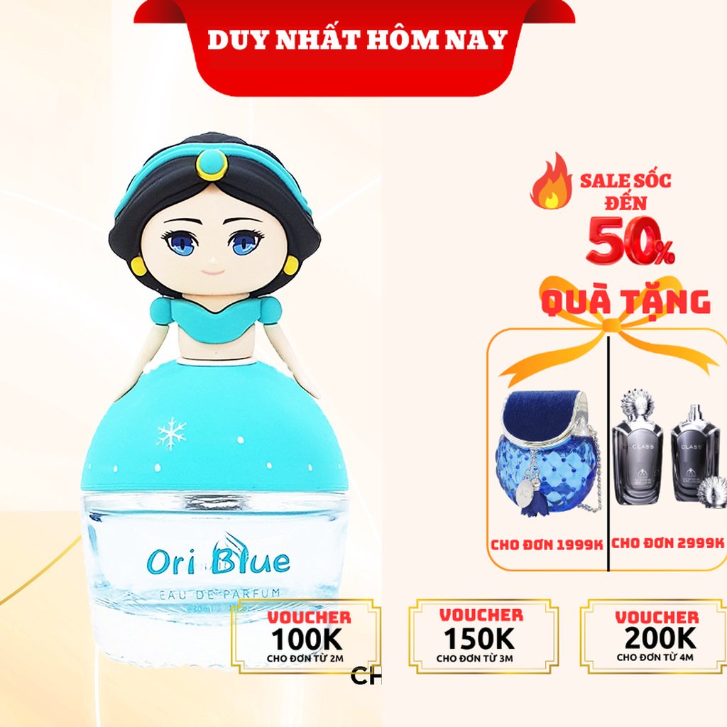 Nước hoa trẻ em, Charme Ori Blue, cho bé gái, nhóm hương hoa cỏ và trái cây, nhẹ nhàng, năng động, 30ml