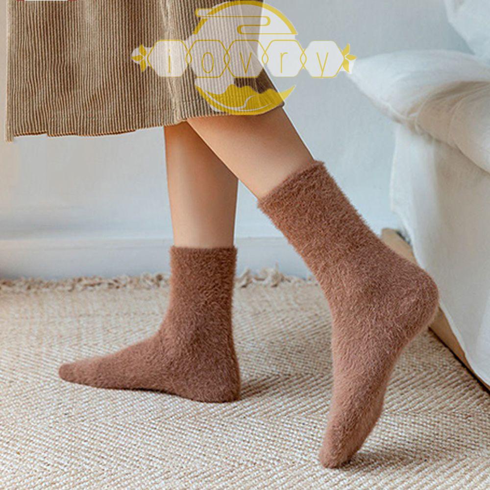 Ngà Voi Đôi Vớ Giữ Ấm Mềm Mại Màu Trơn Thiết Kế Thời Trang Thoáng Khí Phong Cách Hàn Quốc Dành Cho Nữ