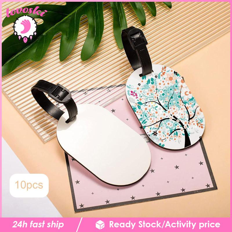 Bộ 10 Thẻ Đánh Dấu Hai Mặt Màu Trắng Có Móc Khóa Tiện Dụng