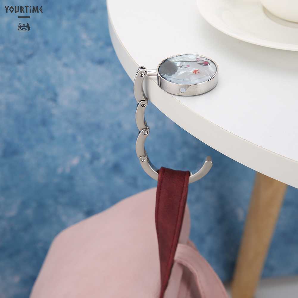 Móc Treo Túi Xách Bằng Hợp Kim Kẽm Đính Đá Gấp Gọn Tiện Dụng Giá Đ