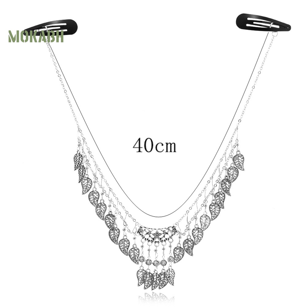 Kẹp Tóc Hình Chuỗi Xích Hai Lớp Phong Cách Bohemia Cho Nữ