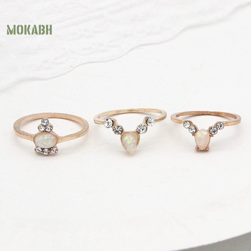 [Mok Abh] set 17 Nhẫn Đeo Giữa Ngón Tay Theo Phong Cách Bohemian