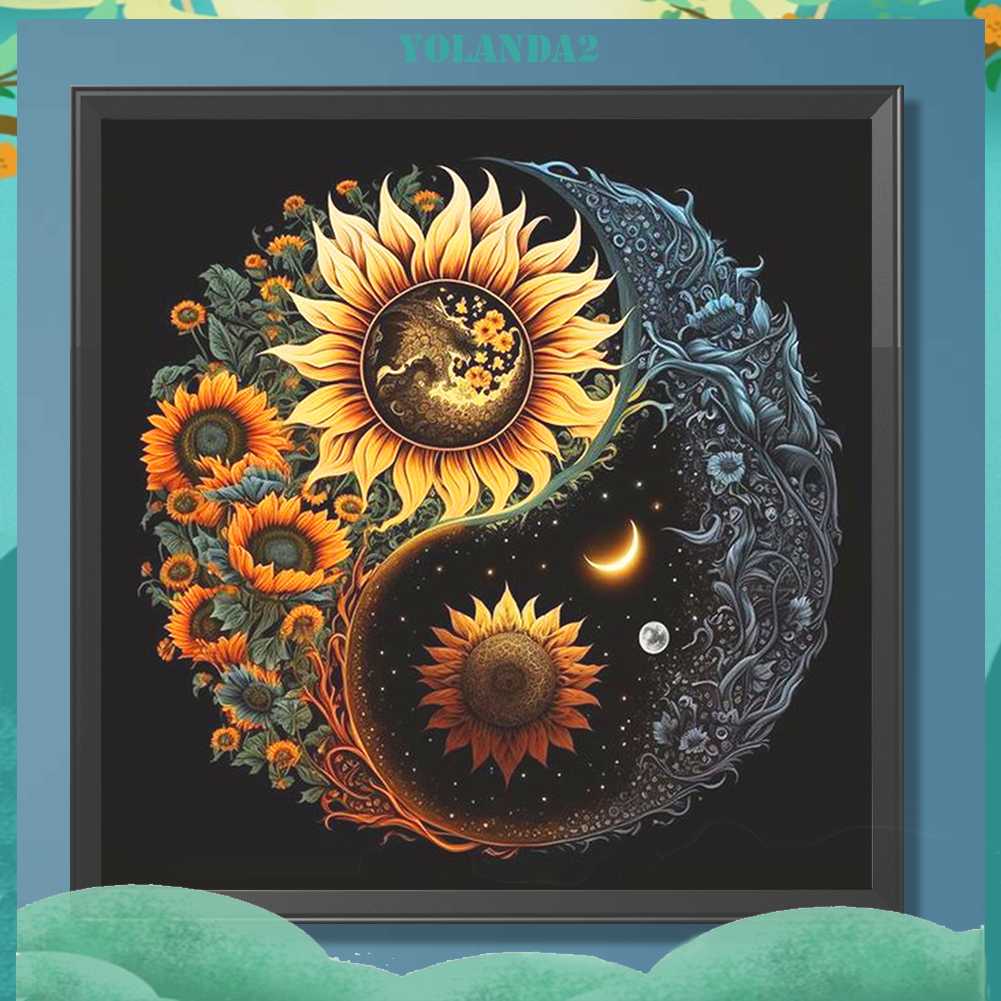 Tranh Đính Đá Kim Cương Toàn Bộ 5D DIY Hình Vẽ Hoa Trang Trí Nhà Cửa