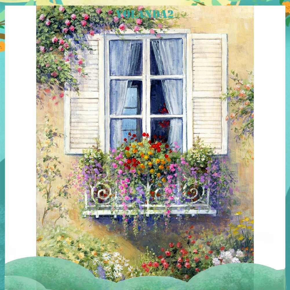 Tranh Đính Đá Kim Cương Toàn Bộ 5D DIY Hình Vẽ Hoa Trang Trí Nhà Cửa