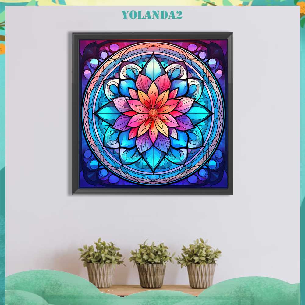 Bộ Tranh Đính Đá 5D Họa Tiết Hoa Văn Mandala Độc Đáo DIY Dùng Trang Trí Nhà Cửa