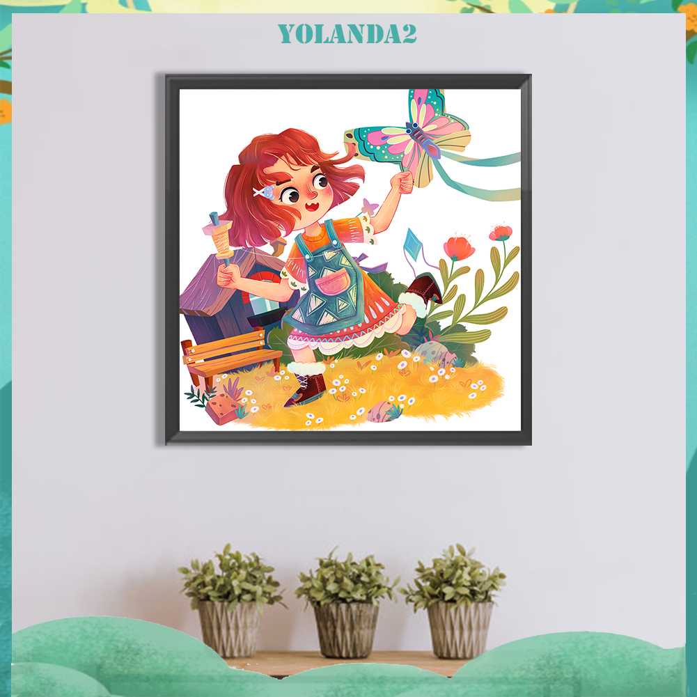 Tranh Đính Đá Kim Cương Toàn Bộ 5D DIY Hình Vẽ Cô Gái Trang Trí Nhà Cửa